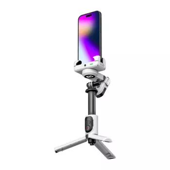 AOCHUAN M1 Pro 3 ašių išmaniojo telefono gimbalas su RGB apšvietimu (Baltas)