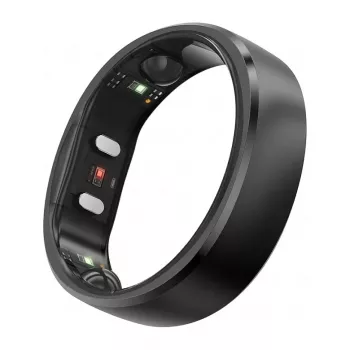 RingConn Smart Ring Gen2 – moterims ir vyrams – miego ir kūno rengybos stebėjimo įrenginys – širdies ritmas – matinė juoda, 8 dydis