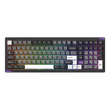 AKKO GEM 02 VIA laidinis mechaninis klaviatūros rinkinys, TKL 87 klavišų, juoda & sidabrinė, karštai keičiama, RGB, USB-C