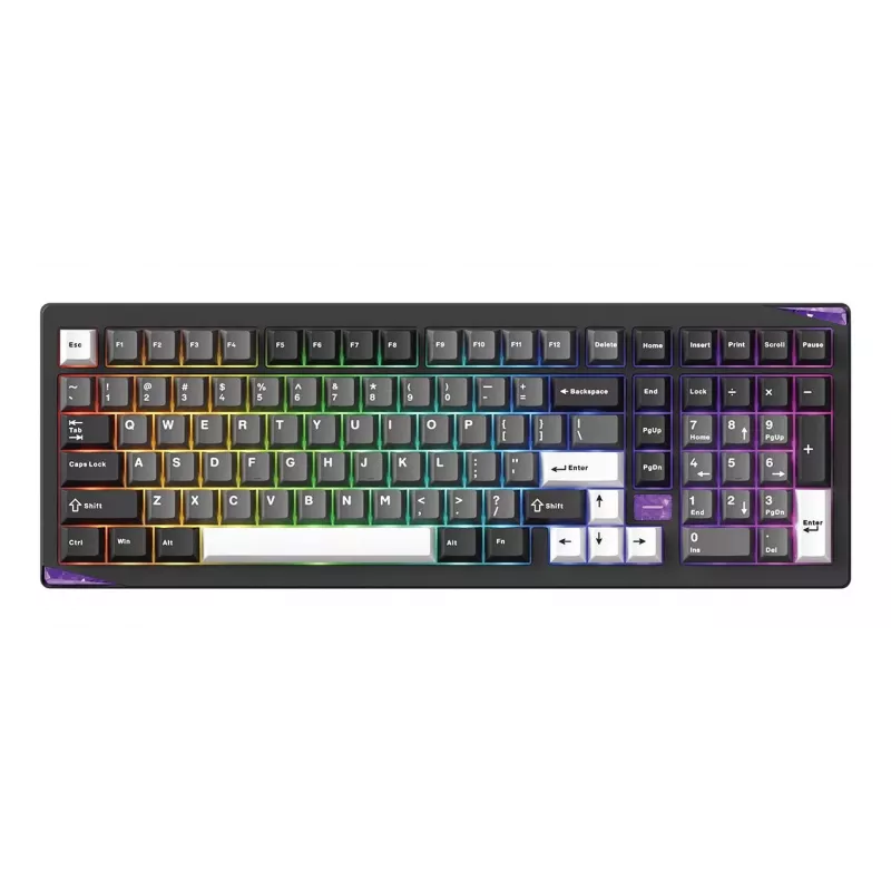 AKKO GEM 02 VIA laidinis mechaninis klaviatūros rinkinys, TKL 87 klavišų, juoda & sidabrinė, karštai keičiama, RGB, USB-C