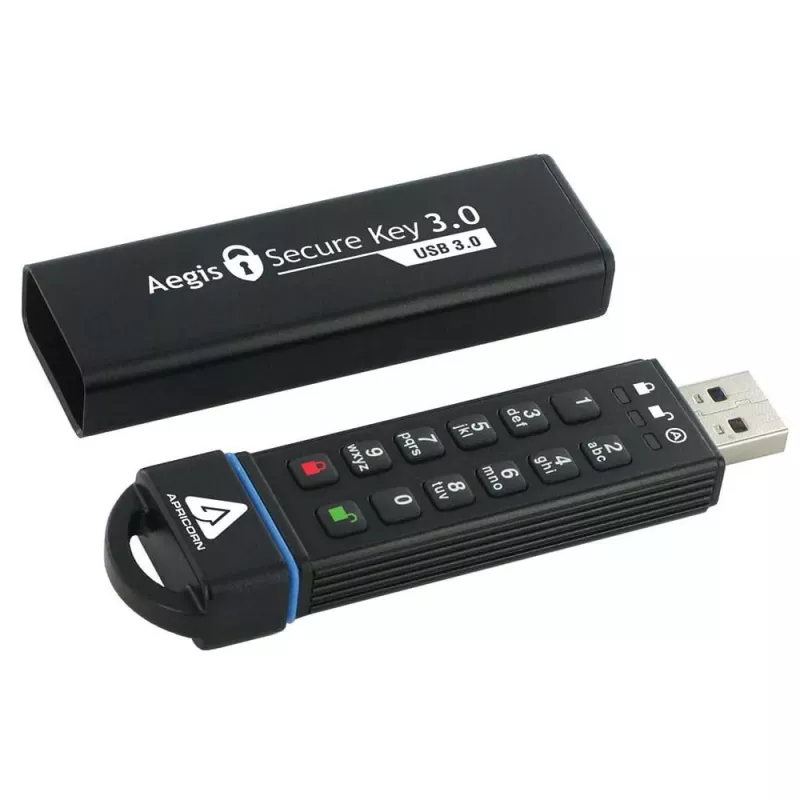Apricorn Aegis Secure Key 3.0 60GB USB 3.0 atmintukas, aparatinės įrangos šifravimas, FIPS 140-2 Level 3