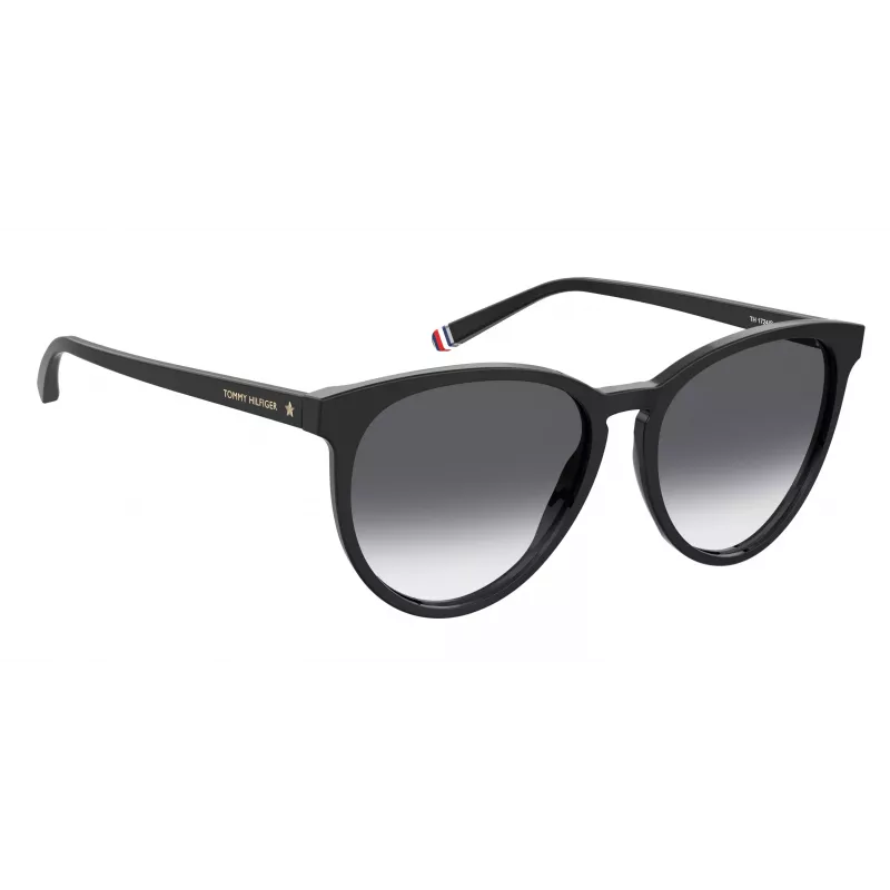 TOMMY HILFIGER Moteriški Akiniai Nuo Saulės TH1724S8079O - Juodas Rėmas, Pilki Lęšiai, 56mm