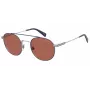 LEVI'S LV-1013-S-010 unisex akiniai su stačiakampiu rėmeliu - juodas rėmas, pilki lęšiai, 54 mm