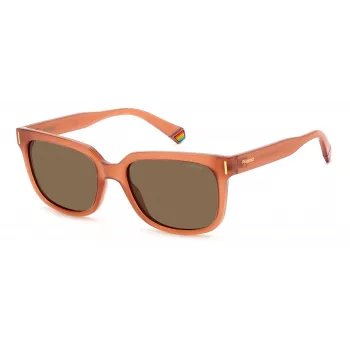 POLAROID PLD6191S733 Unisex stačiakampiai akiniai nuo saulės – juodas rėmelis, pilki poliarizuoti lęšiai, 54 mm