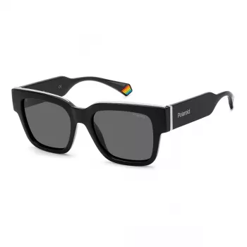 POLAROID PLD6198SX807 Unisex Tiesioginiai Akiniai Nuo Saulės Havana Rėmelis Pilki Poliarizuoti Lęšiai 52mm