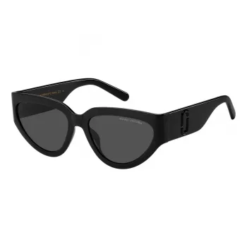 THE MARC JACOBS MARC645S807 Moteriški Akiniai nuo Saulės – Juodas Acetato Rėmelis, Pilki Polikarbonato Lęšiai, UV400 Apsauga