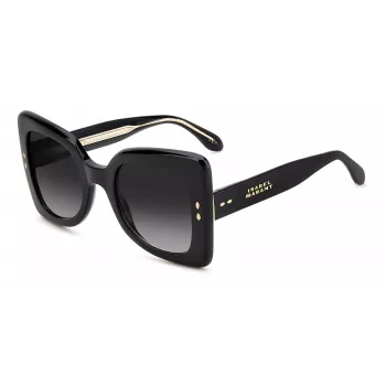 ISABEL MARANT Moteriški akiniai nuo saulės IM-0120-S-807 – stačiakampis acetatinis rėmelis, pilki polikarbonatiniai lęšiai, 52 mm