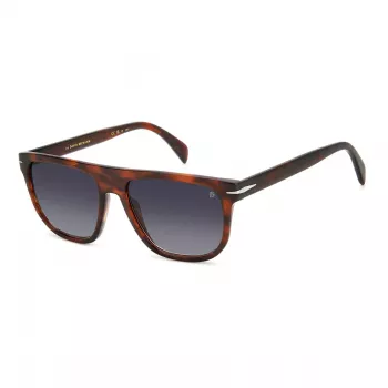 David Beckham DB-7111-S-EX4 Vyriški Saulės Akiniai Kvadratiniai Acetato Rėmeliai Juodi Pilki Lęšiai 56/17/145 mm