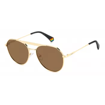 POLAROID PLD6211SXJ5G Unisex Akiniai - Juodas Rėmas, Pilki Poliarizuoti Lęšiai 57mm
