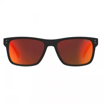 LEVI'S LV-5059-S-BLX Vyriški stačiakampiai akiniai nuo saulės – juodas acetatinis rėmelis su pilkais polikarbonatiniais lęšiais – 55/17/145 mm