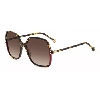 CAROLINA HERRERA Moteriški Akiniai Nuo Saulės HER0244SO63 – Geometrinis Acetatinis Rėmelis, UV400 Apsauga, 56 mm Lęšiai