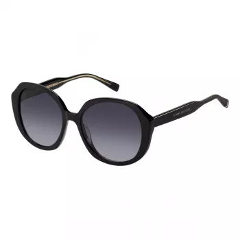 Tommy Hilfiger moteriški akiniai nuo saulės TH-2106-S-807 – juodas rėmelis, pilki lęšiai, 54 mm