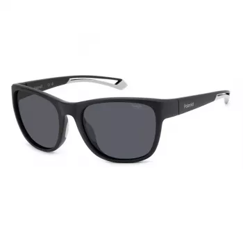 POLAROID SPORT PLD7051S003 Unisex akiniai - Juodas rėmas, pilki poliarizuoti lęšiai 57mm