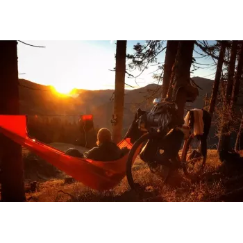 Ticket To The Moon PRO HAMMOCK - Lengviausias profesionalus kabantis hamakas vienam asmeniui, nailonas, tamsiai žalia