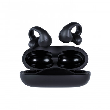 „Happy Plugs Clip“ belaidžiai atviro tipo ausinės su užsegimu (juodos)