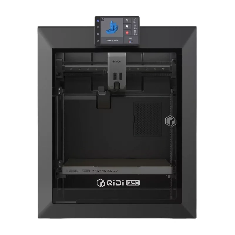 QIDI Q2C 3D spausdintuvas – visiškai uždaras FDM spausdintuvas su 200x200x200 mm darbo sritimi, tiesioginio padavimo ekstruderiu, PEI magnetine darbo platforma, Wi-Fi ir jutikliniu ekranu