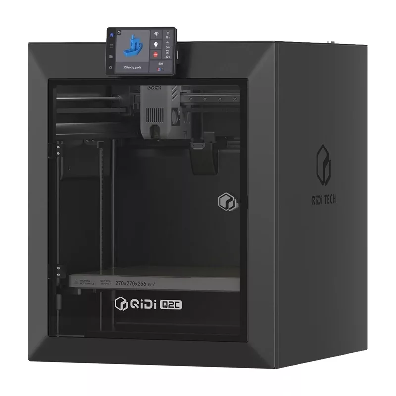 QIDI Q2C 3D spausdintuvas – visiškai uždaras FDM spausdintuvas su 200x200x200 mm darbo sritimi, tiesioginio padavimo ekstruderiu, PEI magnetine darbo platforma, Wi-Fi ir jutikliniu ekranu