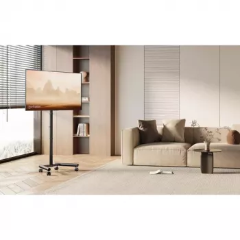 MANHATTAN Compact TV and Monitor Stand on Wheels 13-50 inch Tilt and Height Adjustable Holds up to 20 kg Black (462464)