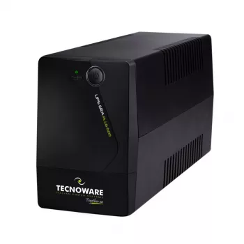 TECNOWARE UPS ERA PLUS 600 SCHUKO Line-Interactive 600VA/360W, 12V 7Ah baterija, 2 Schuko lizdai, USB, juoda