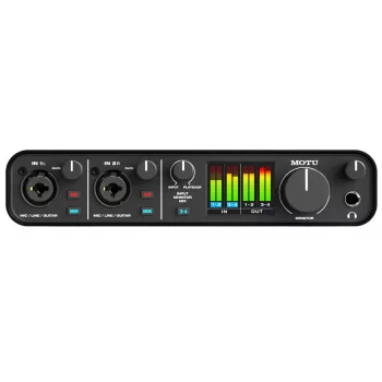 MOTU M4 USB-C garso sąsaja – 4x4, 24 bitų / 192 kHz, 2 mikrofono priešstiprintuvai, MIDI I/O