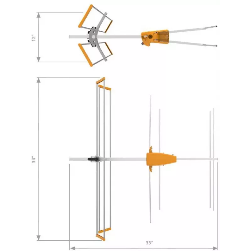 TELEVES Yagi V BIII VHF antena, 5 elementų, 174-230 MHz, 7.5 dBi, F tipo jungtis, lauko, juoda