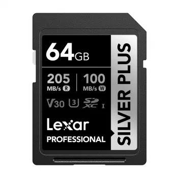 Lexar Professional SILVER PLUS SDXC 64GB atminties kortelė UHS-I U3 V30 A2