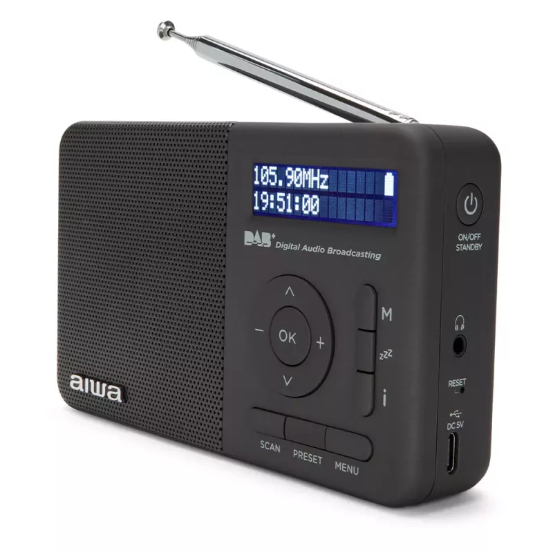 Aiwa RD-40DAB/BK Juodas DAB+ ir FM nešiojamas radijas su Bluetooth