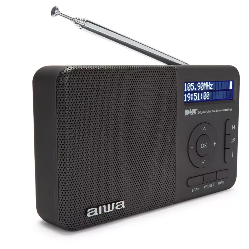 Aiwa RD-40DAB/BK Juodas DAB+ ir FM nešiojamas radijas su Bluetooth