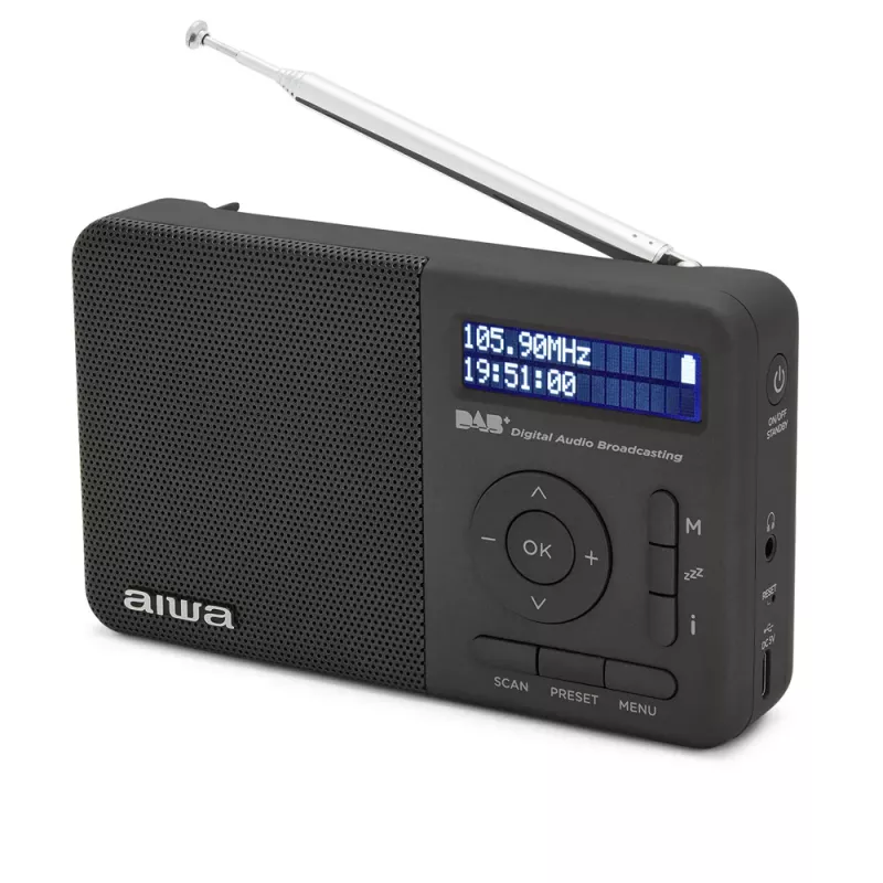 Aiwa RD-40DAB/BK Juodas DAB+ ir FM nešiojamas radijas su Bluetooth