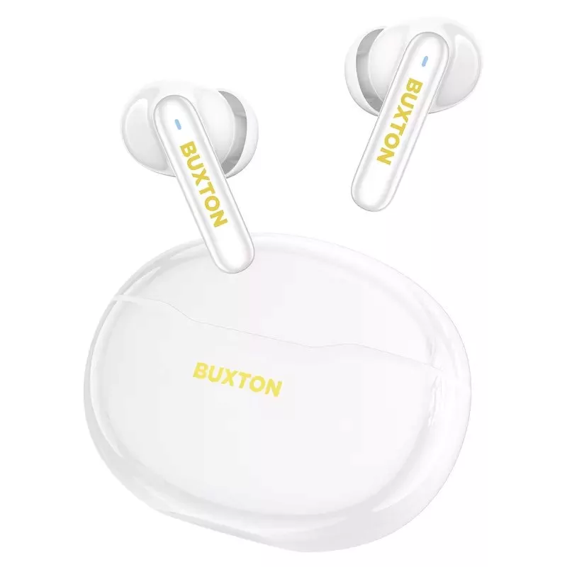 Buxton BTW 7200 Tuya belaidžiai ausinukai su įkrovimo dėklu, balti