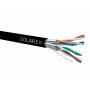 Solarix SXKD-6A-STP-PE Cat6A F/UTP kietavario lauko montavimo kabelis, PE apvalkalas, juodas, 500 m ritė