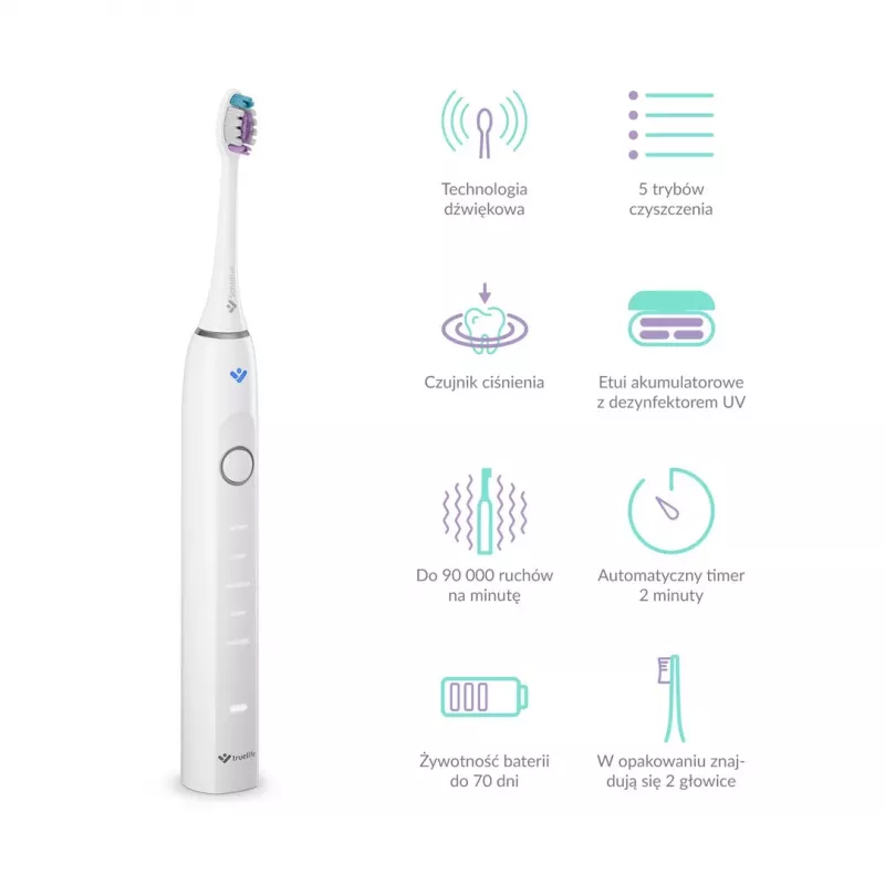 Garsinis dantų šepetėlis TrueLife SonicBrush Clean70 UV
