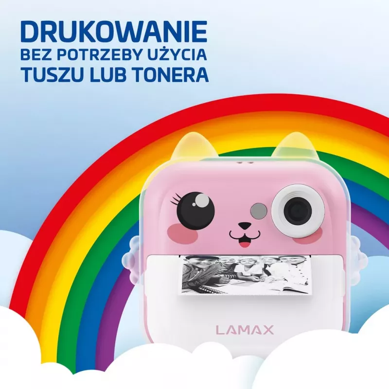 LAMAX InstaKid2 Plus Vaikų momentinė skaitmeninė kamera, rožinė