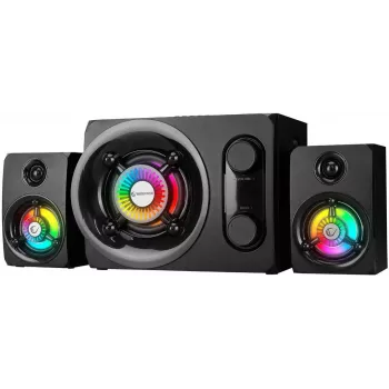Rampage RMS-G8 25W nešiojamas Bluetooth garsiakalbis su RGB apšvietimu, TWS, FM radiju, juodas