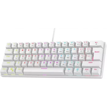 Rampage PLOWERK60 Blue Switch White Mechaninė Gaming Klaviatūra 60% RGB USB-C
