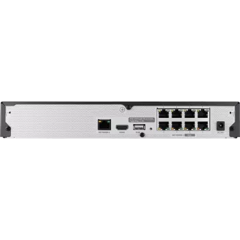 Hanwha Vision ARN-810S tinklo vaizdo registratorius 8 IP kanalams H.265 60Mbps be HDD HDMI PoE Switch