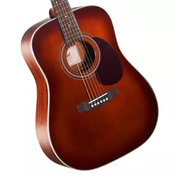 Cort Earth 70 BR akustinė gitara - Dreadnought, vientisa Sitka eglės plokštė, raudonmedžio galinė dalis ir šonai, natūralus satinas