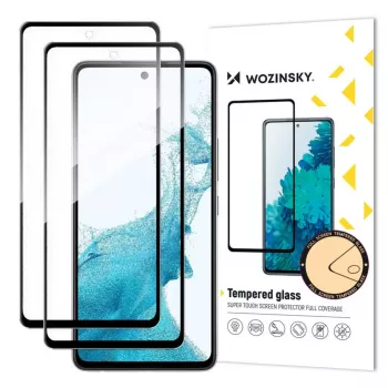 Wozinsky 2x Set Super Tough Full Glue Tempered Glass Full Screen with Frame Case Friendly for Samsung Galaxy A53 5G Black