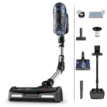 Rowenta X-Force Flex 14.60 Auto Docking belaidis stiebinis dulkių siurblys RH99C3 - mėlynas/aliumininis, 32,4V, 70 min veikimo, Aqua galvutė, LED Vision