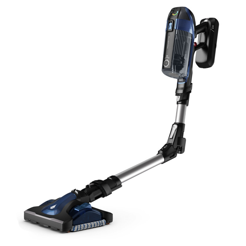 Rowenta X-Force Flex 14.60 Auto Docking belaidis stiebinis dulkių siurblys RH99C3 - mėlynas/aliumininis, 32,4V, 70 min veikimo, Aqua galvutė, LED Vision