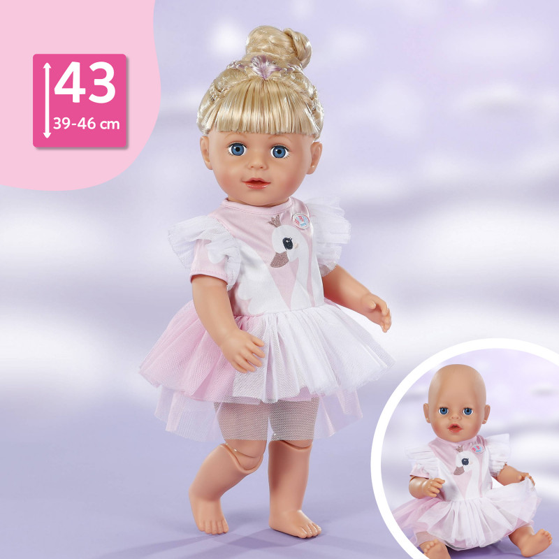 ZAPF CREATION BABY born Swan Dress 43 cm lėlės apranga