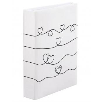 Hama Heart Waves fotoalbumas, 10x15 cm, 200 nuotraukų, įrištas, baltas
