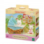 EPOCH Sylvanian Families Šokoladiniai triušiai dvynukai su vežimėliu