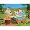 EPOCH Sylvanian Families Šokoladiniai triušiai dvynukai su vežimėliu