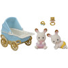 EPOCH Sylvanian Families Šokoladiniai triušiai dvynukai su vežimėliu