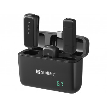 SANDBERG Streamer USB-C belaidžių mikrofonų rinkinys x2 - dviejų mikrofonų komplektas - 20 Hz - 20 kHz