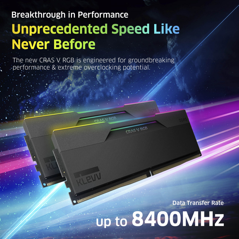 KLEVV CRAS V RGB 32GB (2x16GB) DDR5 6000MHz CL30 atminties rinkinys