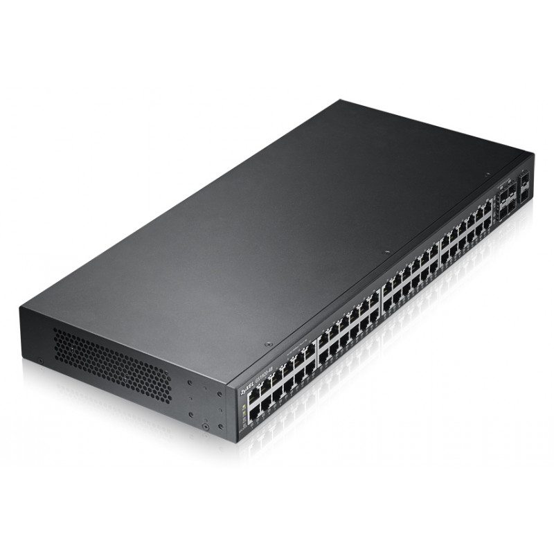 ZyXEL GS1920-48 48 prievadų Gigabit išmanusis valdomas komutatorius su 4 SFP uplinkais ir PoE+ (375W)