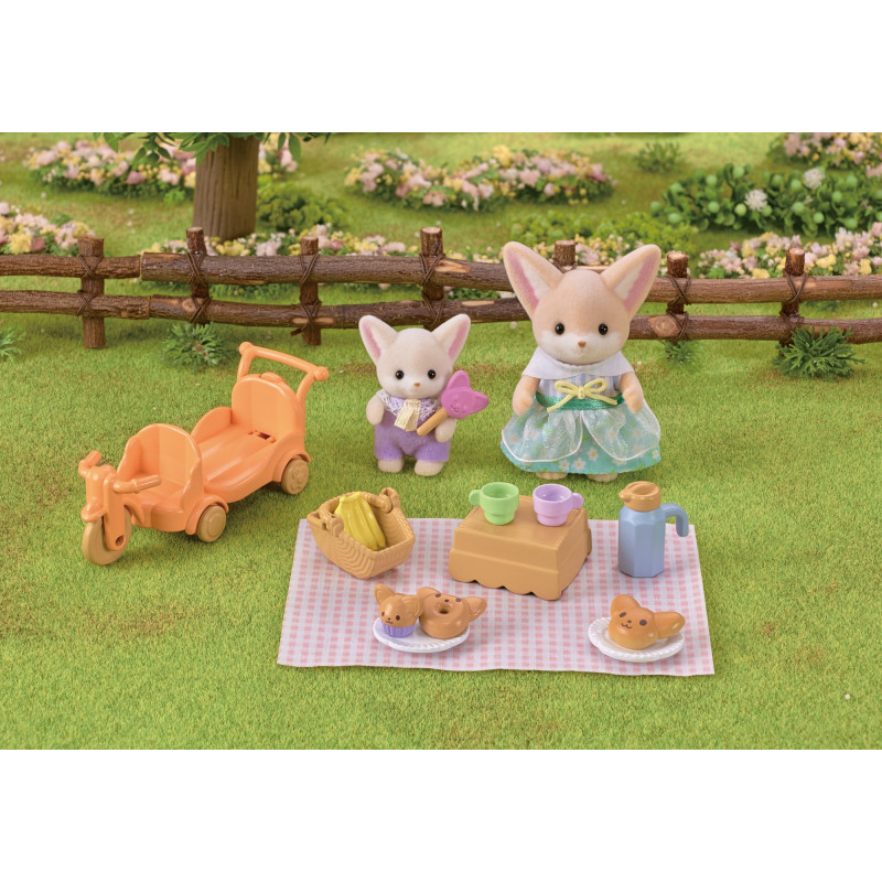 EPOCH Sylvanian Families Saulėtos iškylos rinkinys - Feneko lapės sesuo ir kūdikis