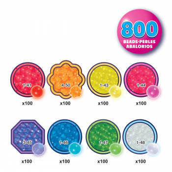 EPOCH Aquabeads Neon karoliukų papildymo paketas - 600 vientisų karoliukų, 8 neoninių spalvų, vandeniu aktyvuojami, suderinami su visais Aquabeads rinkiniais
